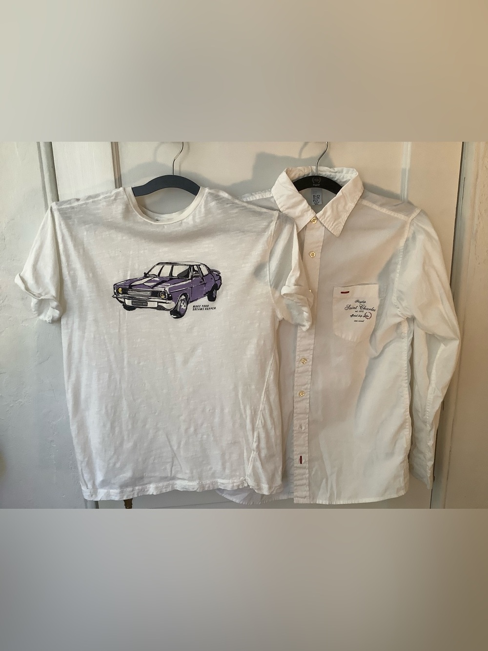 ZARA Boys Bundle 11-12, vintage car Tee & Embroidered Button Down Shirt